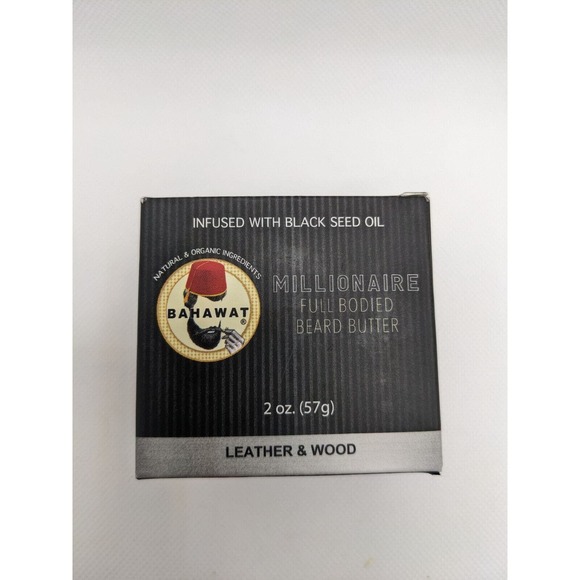 New Bahawat Millionaire Beard Butter Leather & Wood Scent 2 Oz Jar - Picture 1 of 4
